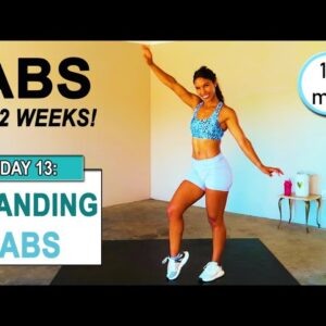 GET ABS IN 2 WEEKS | Abs Workout Challenge DAY 13: 10 min STANDING ABS Workout (No Equipment)