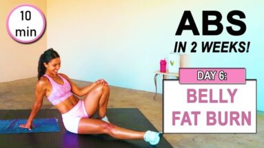 GET ABS IN 2 WEEKS | Abs Workout Challenge DAY 6: 10 min HIIT CARDIO + ABS Workout // No Equipment