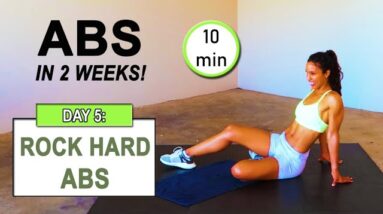 GET ABS IN 2 WEEKS | Abs Workout Challenge DAY 5: 10 MIN ROCK HARD ABS WORKOUT-Core Strength at Home