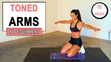 10 Mins Toned Arms Workout | No Equipment