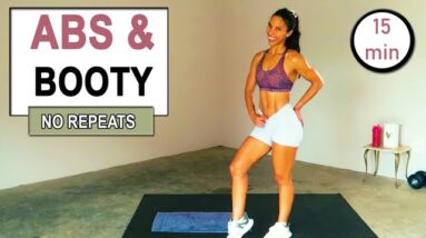 15 MIN ABS AND BOOTY At Home Workout  | No Repeat || No Equipment