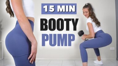 15 MIN BOOTY PUMP Workout | Muscle Building At Home With Dumbbells