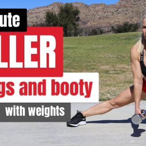 10 Minute KILLER Legs and Booty Workout | With Weights | Low Impact | Great Music!!