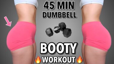 45 MIN INTENSE DUMBBELL GLUTE Workout 🍑🔥 | Best Booty Exercises to Grow your Glutes | Dump Truck 🍑