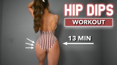 12 BEST Exercises To Reduce HIP DIPS | Rounder Hips & Booty Workout - At Home, No Equipment