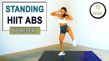 15 min STANDING AB HIIT WORKOUT | High Intensity Standing Abs