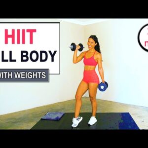 20 min SWEATY FULL BODY HIIT Workout With Dumbbells - No Repeat Workout