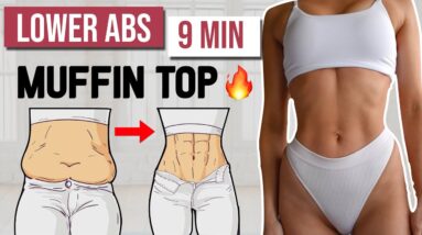 9 MIN INTENSE LOWER ABS WORKOUT 🔥 Get Rid Of Muffin Top & Belly Fat | At Home - No Equipment