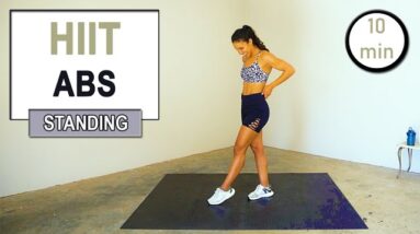 10 min STANDING HIIT & ABS | Fat Burn | No Equipment