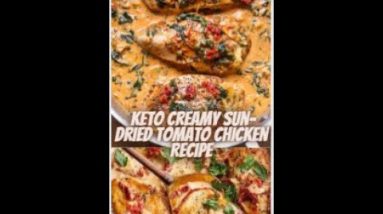 Keto Creamy Sun Dried Tomato Chicken Recipe #Keto #Recipes #shorts