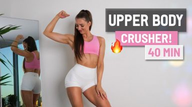 40 Min Upper Body CRUSHER! With Weights, Warm-up & 5 BURNOUTS 🔥
