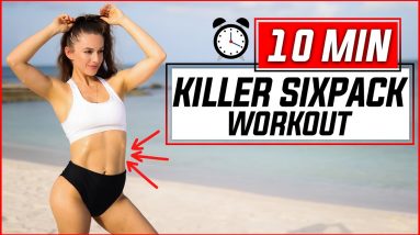 10 Min INTENSE Killer Six Pack Workout | Fat Burner Abs Workout 2021 | Anastasia Vlassov