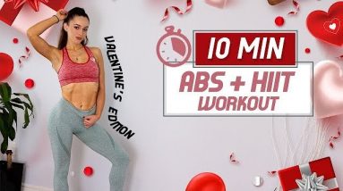 10 Min Abs + HIIT Cardio Workout at Home | Valentine's Workout Edition 2022 | Anastasia Vlassov