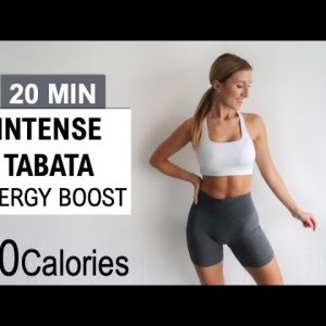 20 MIN INTENSE TABATA - ENERGY BOOST | Burn 250 Calories | NO REPEAT | Good Mood | Sweaty
