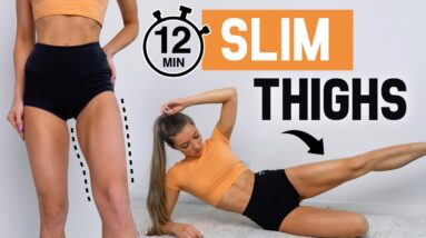 12 MIN TONED & SLIM THIGHS Workout - Burn Inner & Outer Thigh Fat, No Equipment, At Home