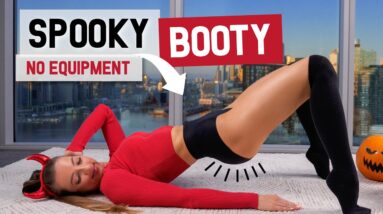 Grow ROUND BUBBLE BOOTY With This "No Equipment" SPOOKY Workout! At Home, Halloween Special