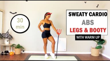30 min Fat Burn Cardio - Abs - Legs & Booty Workout at Home | Halloween Workout |The Modern Fit Girl