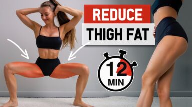 12 EXERCISES TO LOSE THIGH FAT - Inner & Outer Thigh Workout, No Equipment, At Home