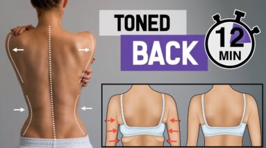 12 EXERCISES TO TONE BACK & REDUCE FAT - Slim & Strong Back Workout, At Home + Weights