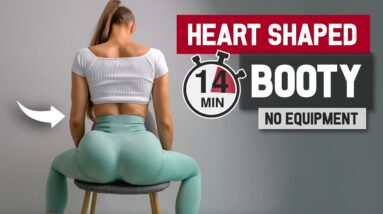 14 MIN "No Equipment" HEART SHAPED BOOTY Workout - 10 Exercises to Grow Round Butt & Hips, At Home