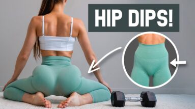 DO THIS to Reduce HIP DIPS - Grow Side Booty & Round Hips, Home Challenge + Weights & Booty Band