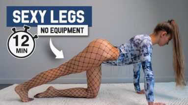 12 Min SEXY LEGS Workout - Do These Exercises To Tighten Inner & Outer Thighs, Calves, No Equipment