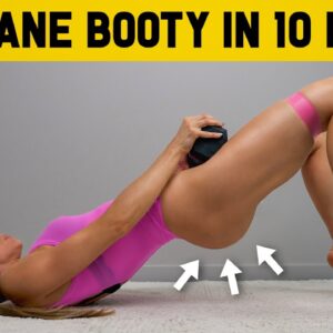 INSANE BOOTY CHALLENGE in JUST 10 MIN! Intense, Floor Only, No Squats, At Home + Weights