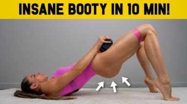 INSANE BOOTY CHALLENGE in JUST 10 MIN! Intense, Floor Only, No Squats, At Home + Weights