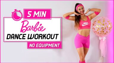 🔥5 MIN Barbie DANCE Workout to Niki Minaj & Karol G Hits! Get FIT &🔥 FAB in this Full Body Cardio!