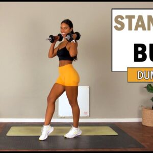 15 min Standing Dumbbell BOOTY WORKOUT | At Home | No Equipment | Standing Butt Workout