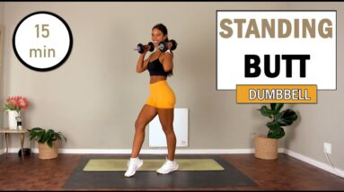15 min Standing Dumbbell BOOTY WORKOUT | At Home | No Equipment | Standing Butt Workout