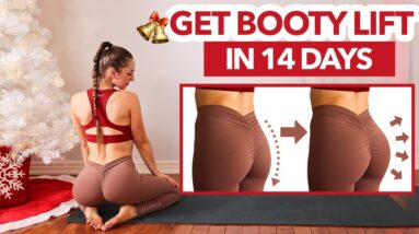 Get a Booty Lift in 14 Days | 15 min Booty Workout| Pilates Christmas Challenge| No Squats, No equip