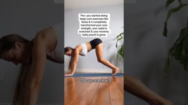 I SWEAR BY THIS…& New flat belly Deep core Workout out now👆#postpartum #workout #crunches