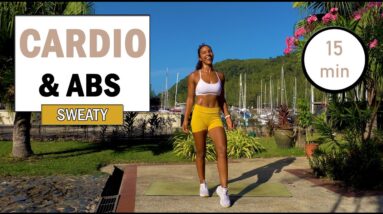 15 MIN SWEATY CARDIO & ABS HIIT WORKOUT - Fat Burning Home Workout - The Modern Fit Girl