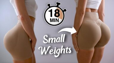 Grow BIG Booty With SMALL Weights! Intense, Slow & Controlled Workout For Max Results, At Home