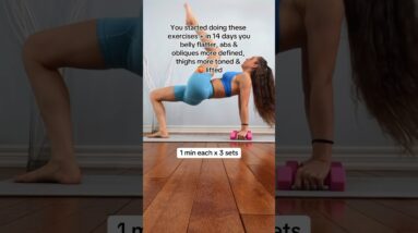 Pilates Exercises for Flatter Belly, Thighs & Butt 🍑 #postpartum #workout #crunches #homeworkout