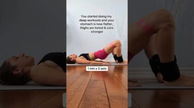 Hack to get Get Flat Belly, Butt lift & Toned Thighs🔥 #postpartum #crunches #workout #homeworkout