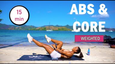 15 min Weighted ABS & CORE WORKOUT for Defined Abs - Dumbbell Ab Workout