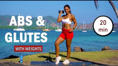 20 min GLUTES + ABS & CORE Workout with dumbbells | The Modern Fit Girl 2-in-1 Dumbbell ABS & BOOTY