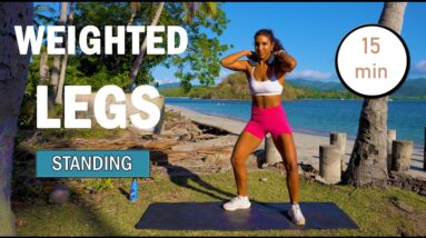 15 min Standing Dumbbell LEGS WORKOUT | At Home | Standing Legs & Butt Workout | The Modern Fit Girl