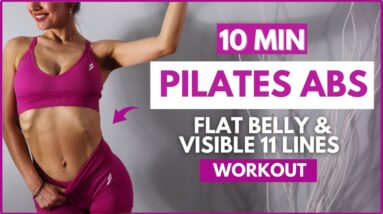 Do this 10 MIN PILATES ABS WORKOUT Daily to Get Flat Belly & 11 Line Abs (NEWS AT THE END)