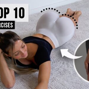 MY TOP 10 BOOTY EXERCISES in 10 Min without Equipment - Intense Glute Med & Max Workout, At Home