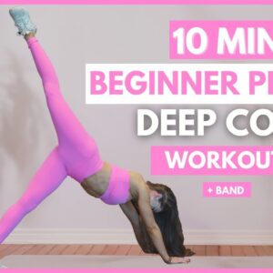 10 Min Beginner Pilates Deep Core Workout (+ Band)| Get Flat Belly & Strong Core- Programs are LIVE😍