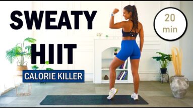 20 min CALORIE KILLER HIIT Workout - Full body Cardio, No Equipment, No Repeat