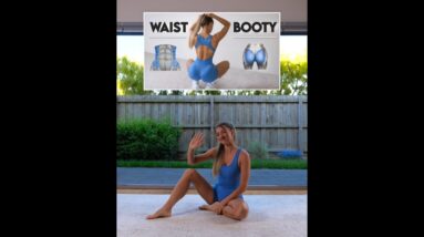 DO THIS to Get THICK BOOTY & SLIM WAIST - No Equipment! #bootyworkout #homeworkout #glutes #fitness