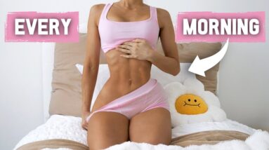 7 Min LAZY GIRL AB Workout - Get Abs in Bed! Upper, Lower Abs & Waist, No Equipment, At Home
