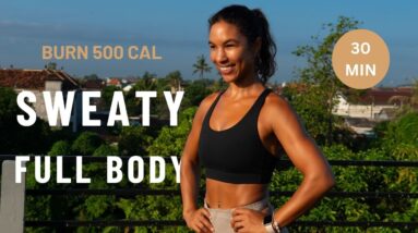 30 Minute Full Body Cardio HIIT Workout (Intense, No Equipment) Burn 500 Calories | Warm Up Incl.
