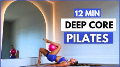 12 Min Flat Belly Workout | Pilates Deep Core for a Strong Core (+/- Pilates Ball)