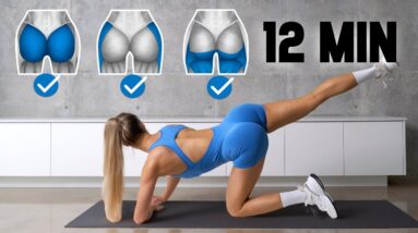 12 MIN BEST PILATES BOOTY Workout - 12 Exercises to Grow All-Around Booty, No Equipment, At Home