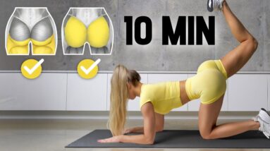 10 MIN BEST UNDER BOOTY LIFT Workout - 11 Pilates Exercises to Lift & Grow Butt, No Equipment, Home